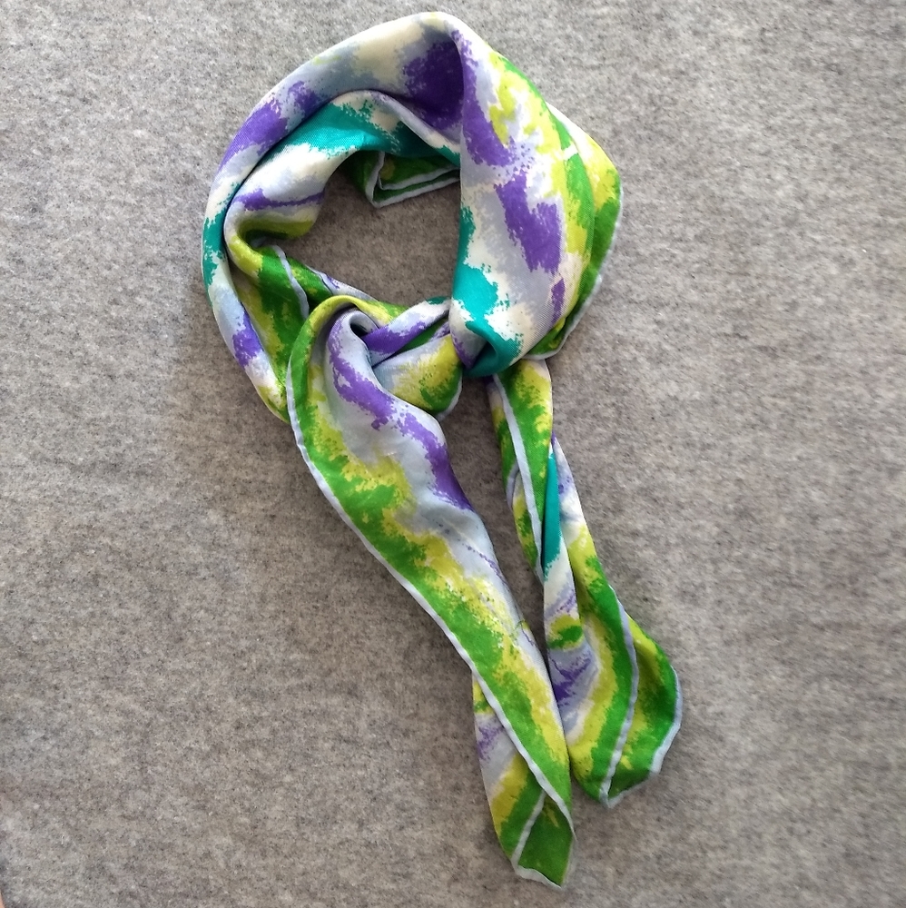 Vintage Printed Silk Scarf